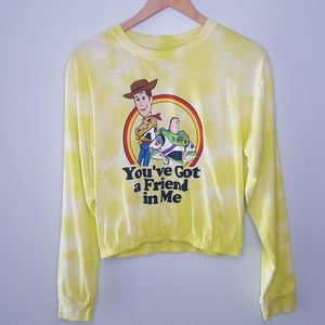 Disney Pixar Toy Story Long Sleeve Cropped Tie Dye Shirt Size Medium